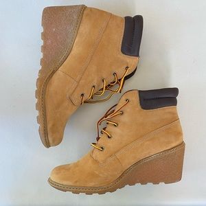 Timberland wedge boots.